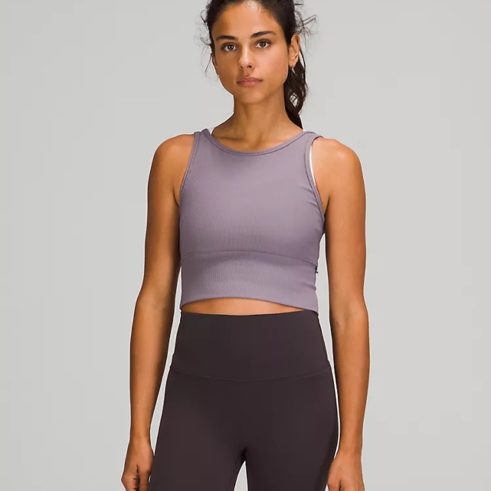 Lululemon Power Pivot Tank – Ribbed – Dusky Lavender – Size 14 – NWOT
